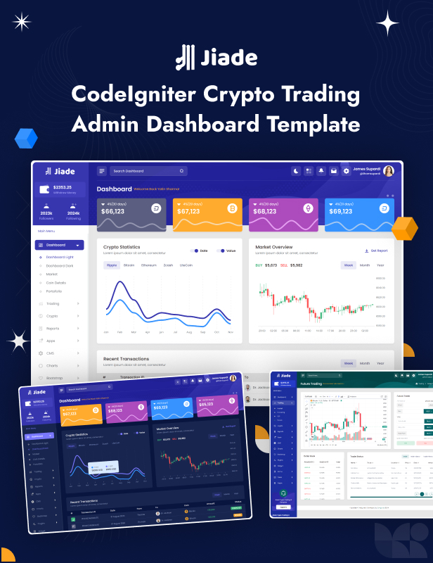 Jiade – CodeIgniter Crypto Trading Admin Dashboard Bootstrap Template